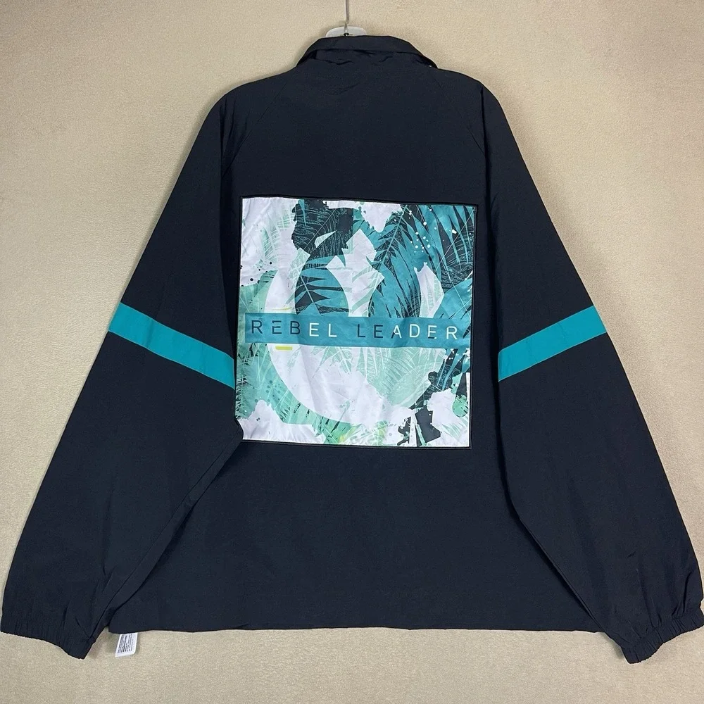 Disney Star Wars Jacket Mens XXL Black Rebel Leader Windbreaker‎ 1/2 Snap Up